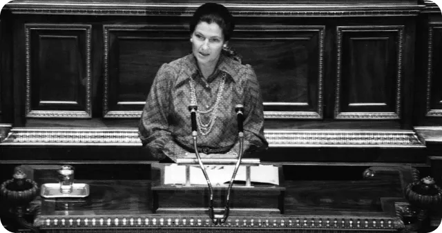 Photo of the speech of Simone Veil in 1975